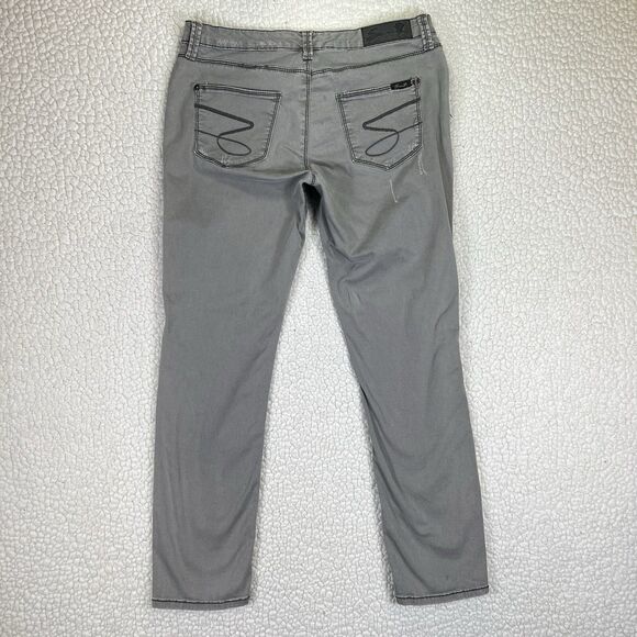 Seven 7 Jeans Women’s Size 10 (Actual 33x29) Gray Slim Straight Leg Mid Rise - Picture 6 of 16